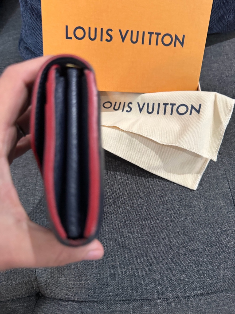 Louis Vuitton Navy Monogram Empreinte Continental Wallet with Gold Hardware - Picture 5 of 6